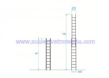 22 ft Fiberglass 2 section Extension Ladders 12 steps 4